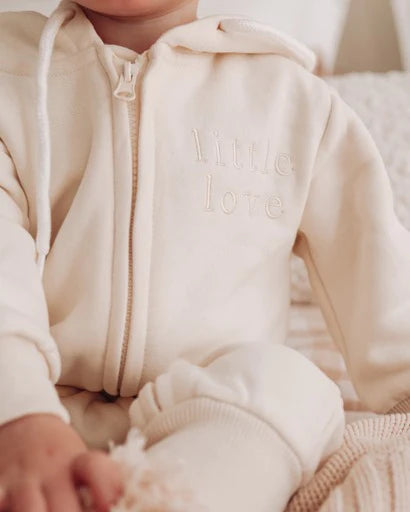 Blossom & Pear 'Little Love' Hoodie Zip Romper Sand