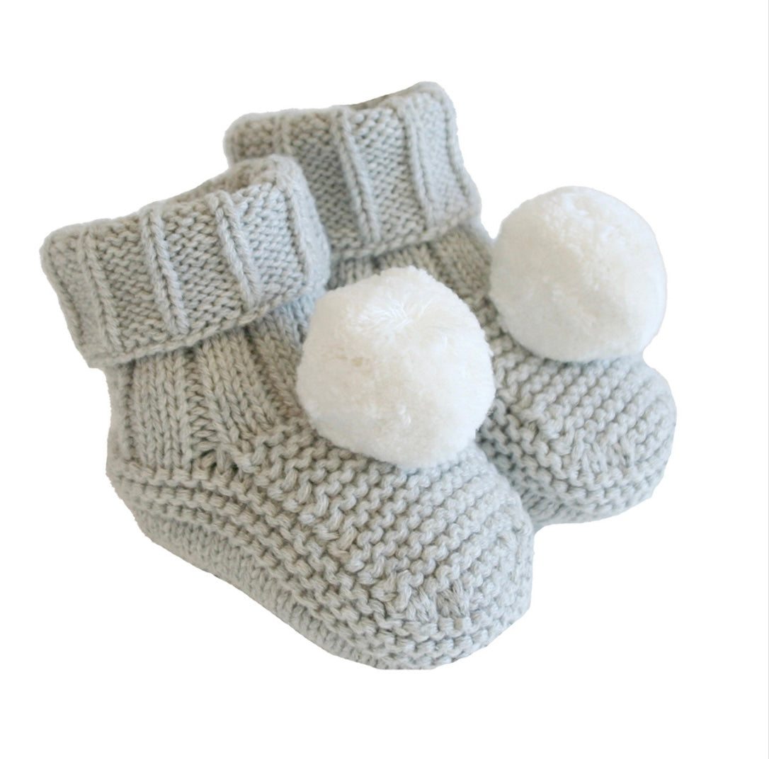 Alimrose Pom Pom Baby Socks Grey