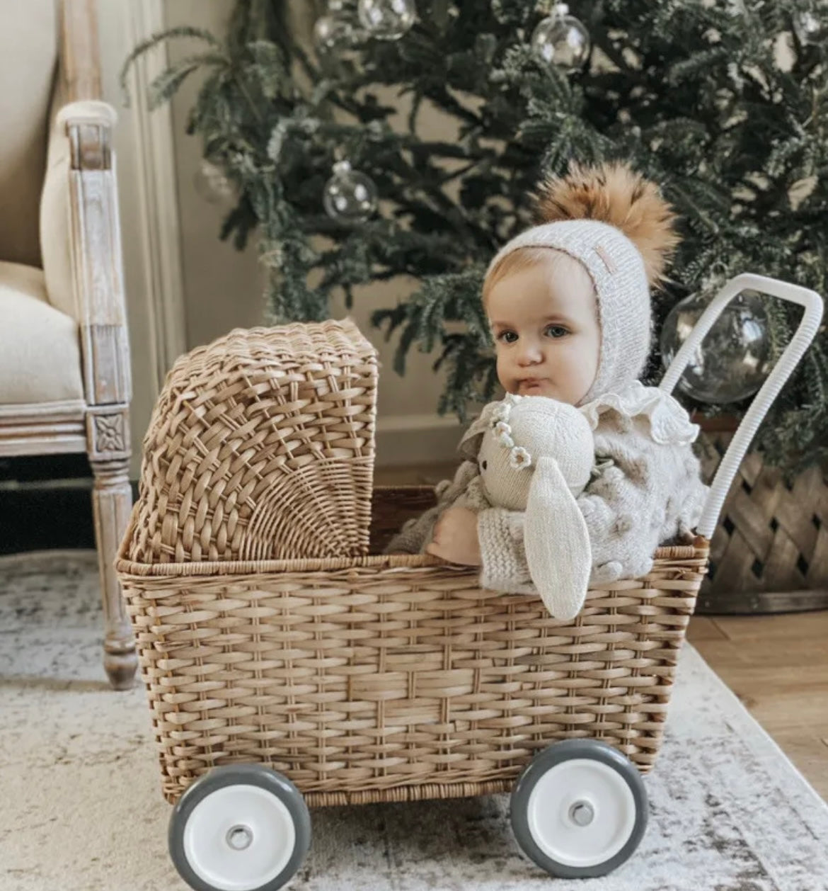 Olli Ella Rattan Pram Strolley Natural