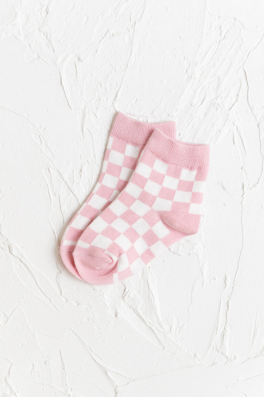 Cinnamon Baby Checkered Socks Pink