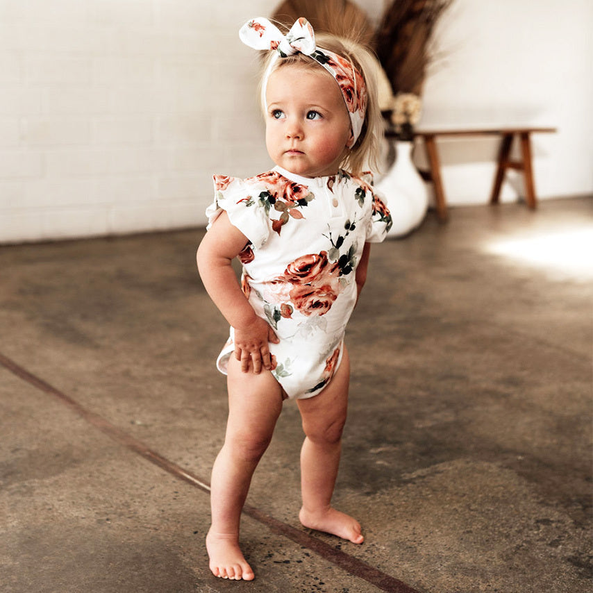 Snuggle Hunny Rosebud Short Sleeve Bodysuit