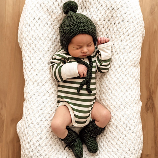 Snuggle Hunny Olive Bonnet & Booties