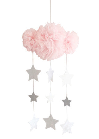 Alimrose Tulle Cloud Mobile Pale Pink & Silver
