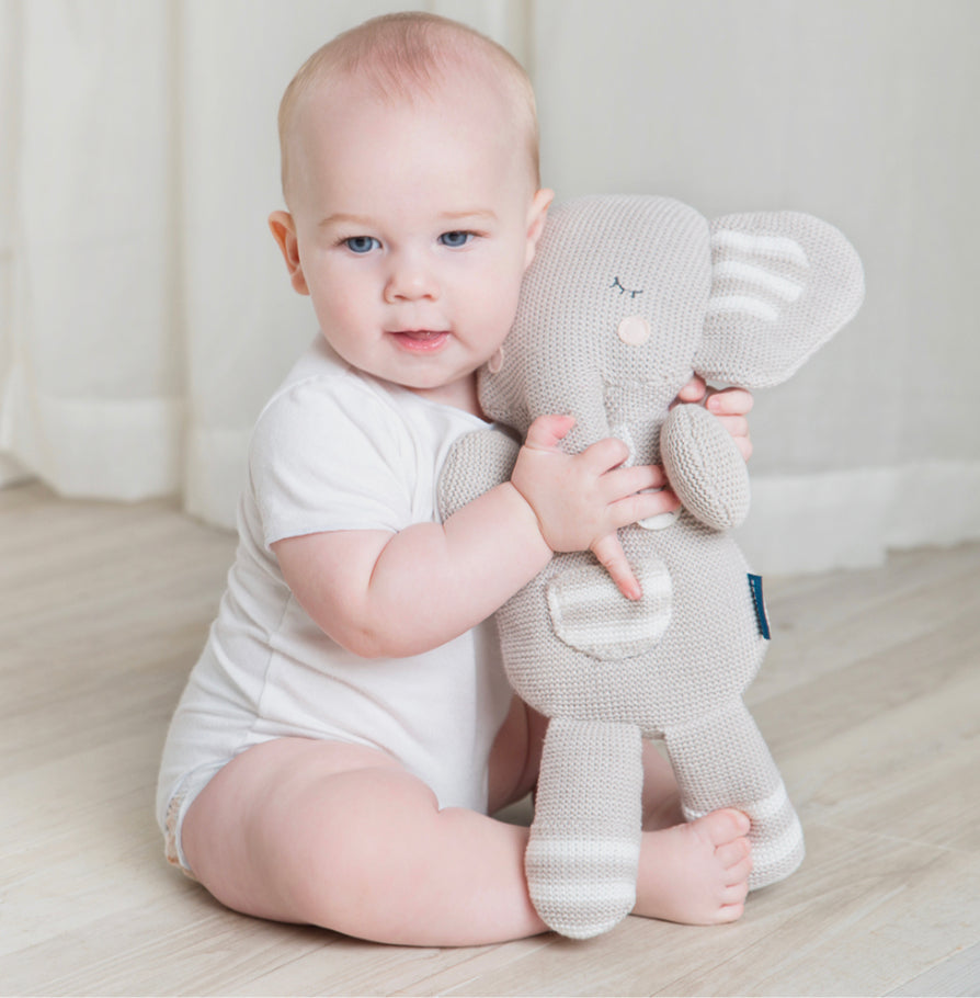 Eli the Elephant Knitted Toy