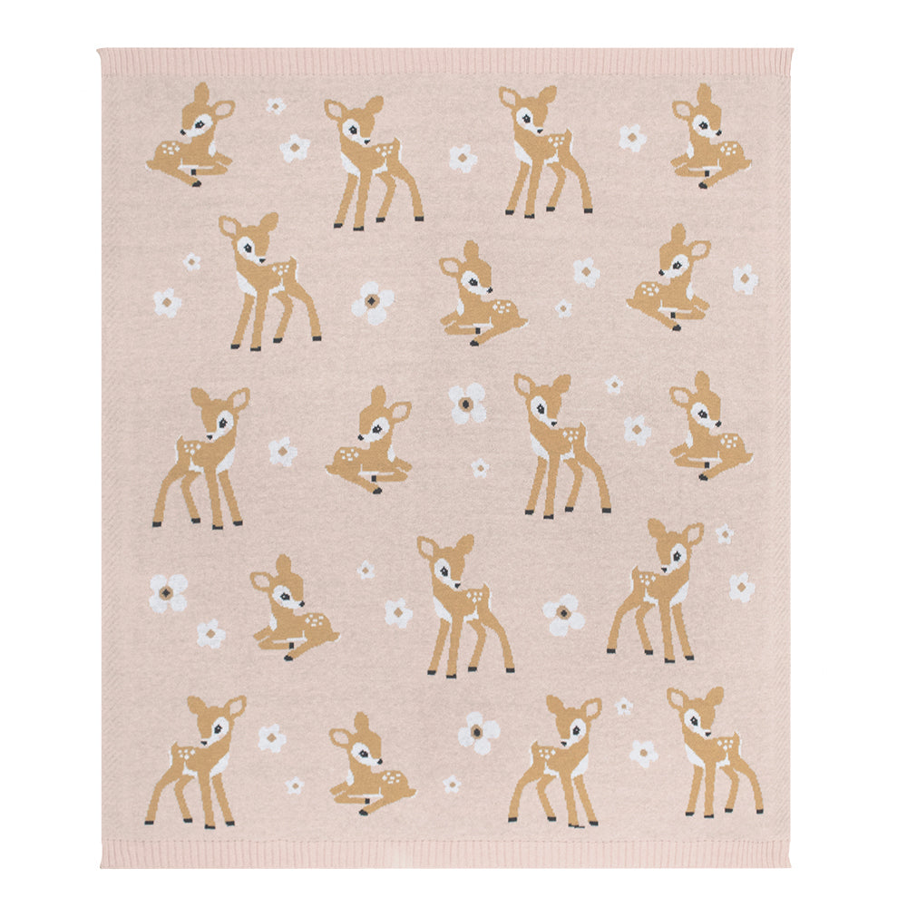 Whimsical Blush Fawn Baby Blanket