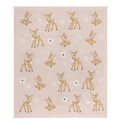 Living Textiles Whimsical Blush Fawn Baby Blanket