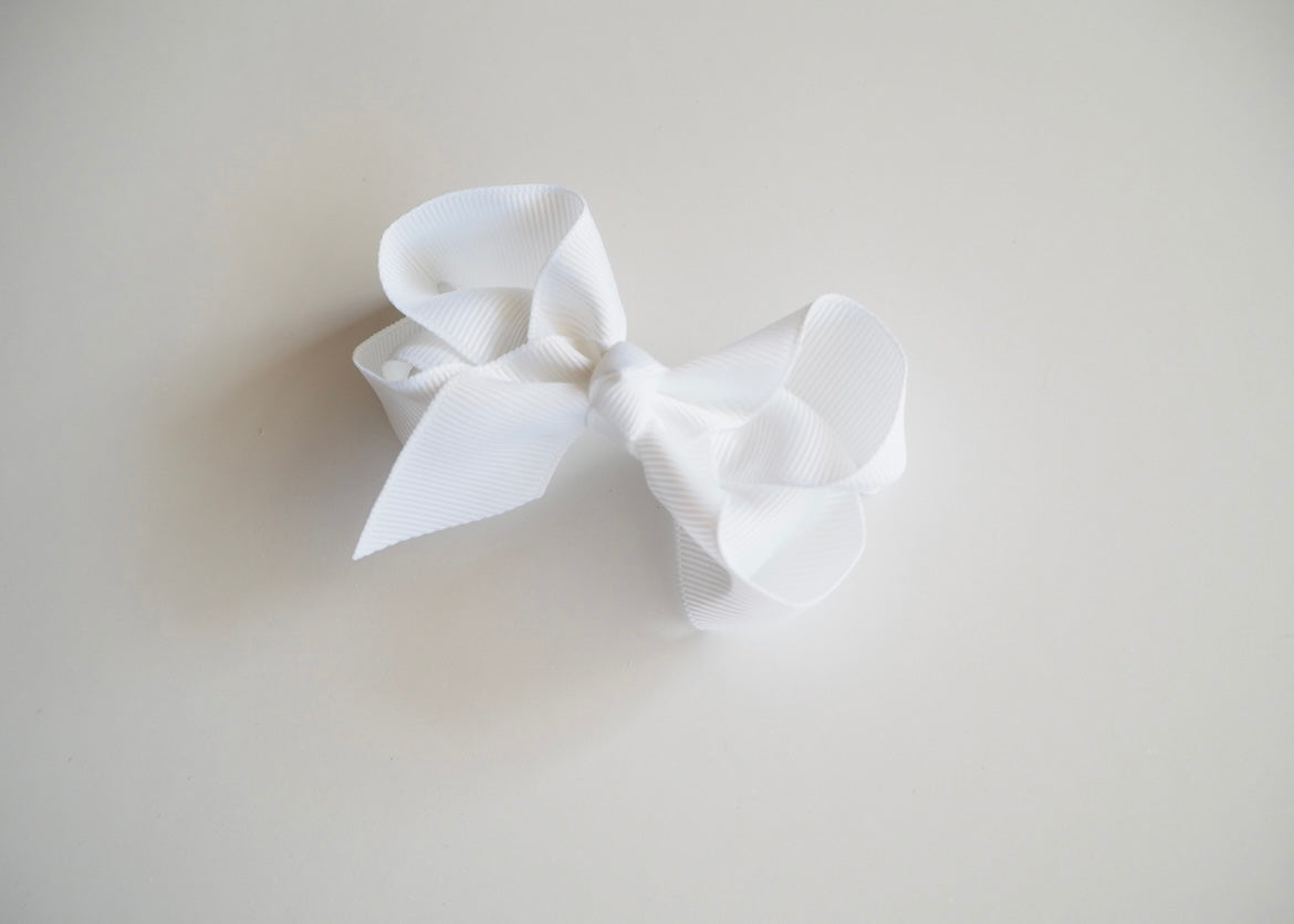 Snuggle Hunny White Hair Clip Bow