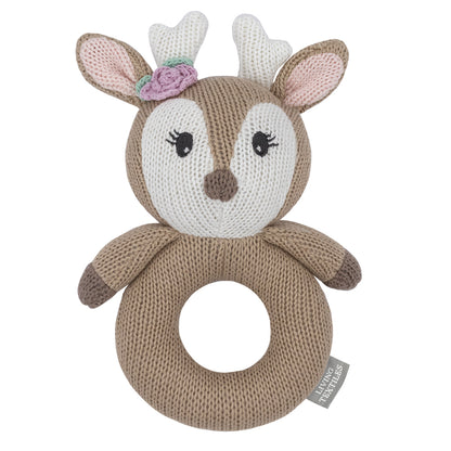 Living Textiles Ava the Fawn Knitted Rattle