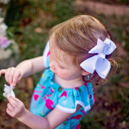 Snuggle Hunny White Hair Clip Bow