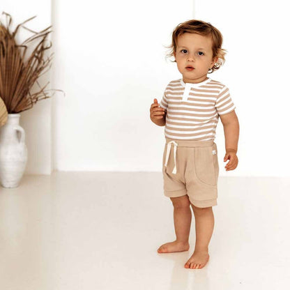 Snuggle Hunny Pebble Stripe Short Sleeve Bodysuit