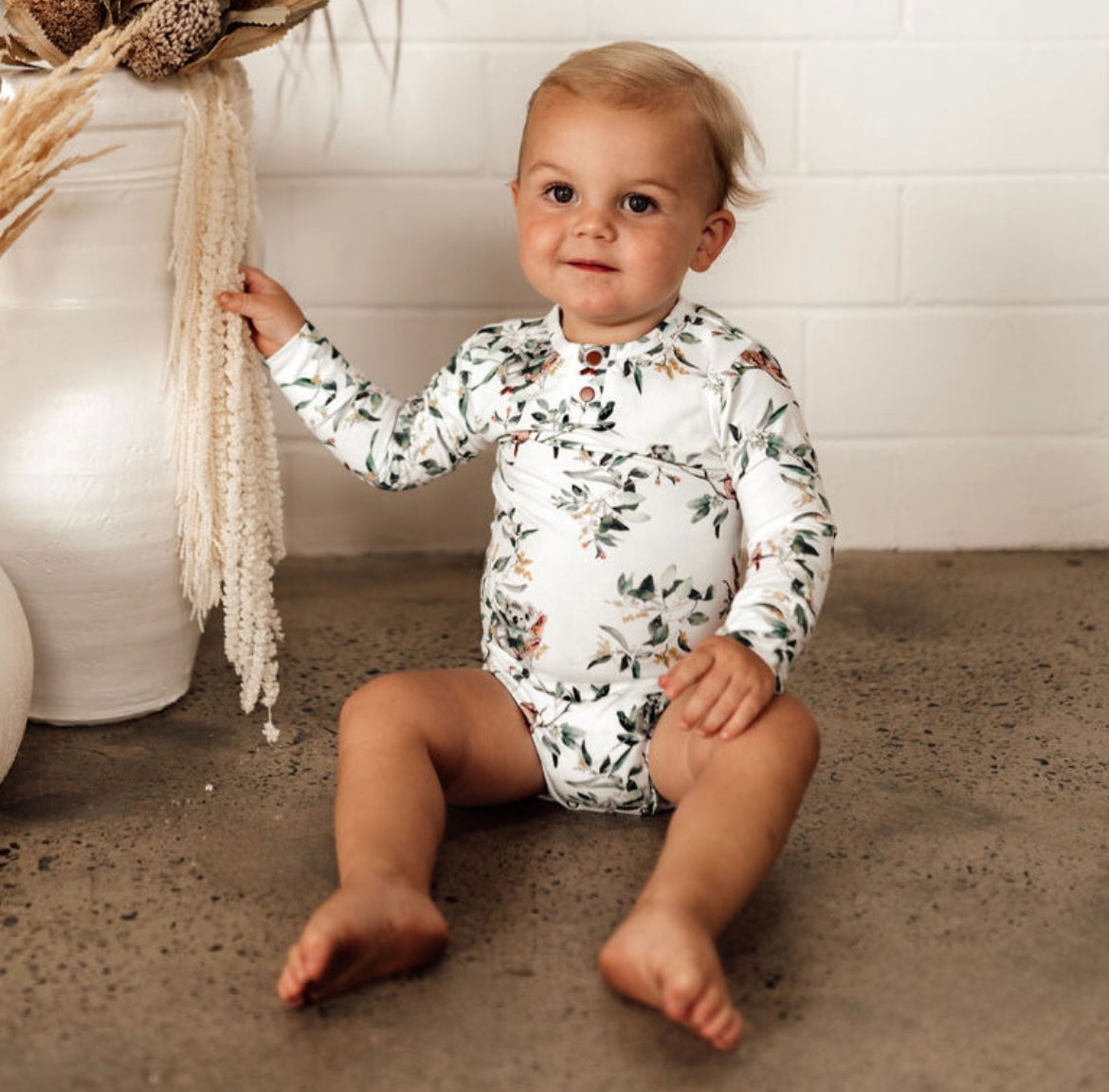 Snuggle Hunny Eucalypt Long Sleeve Bodysuit