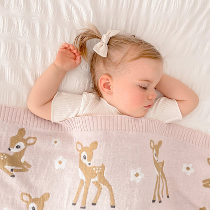 Living Textiles Whimsical Blush Fawn Baby Blanket