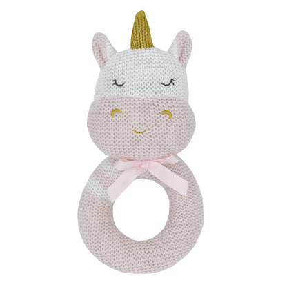 Kenzie the Unicorn Knitted Rattle